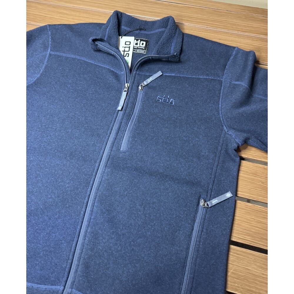 NEW STIO Wilcox Fleece Sweater Full Zip Jacket Men’s Large Mountain Shadow - Picture 8 of 10